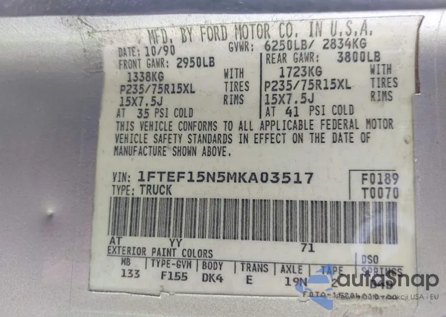 1FTEF15N5MKA03517: 43566663