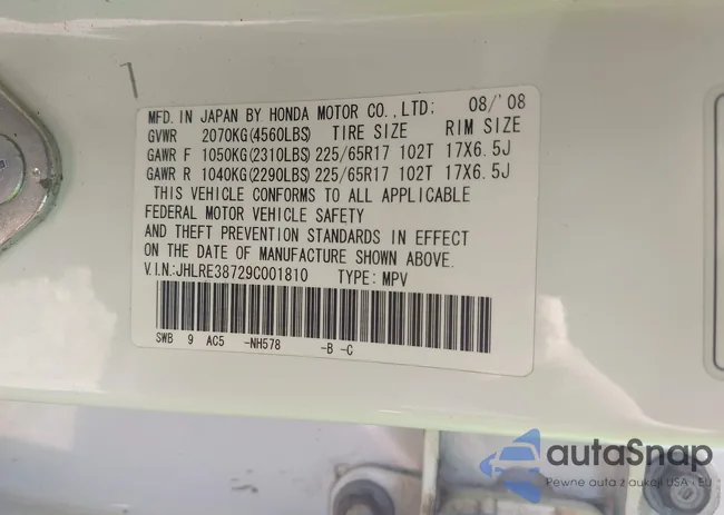 JHLRE38729C001810: 43566711