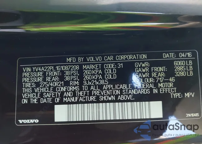 YV4A22PL1G1087208: 43566751