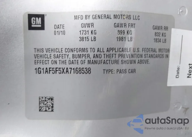 1G1AF5F5XA7168538: 43566832