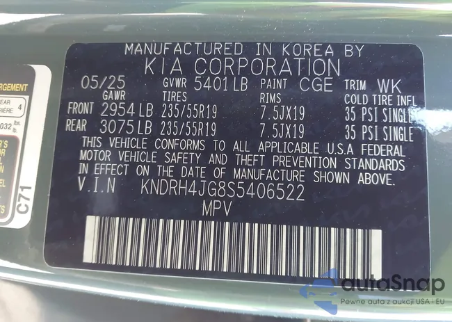 KNDRH4JG8S5406522: 43566947