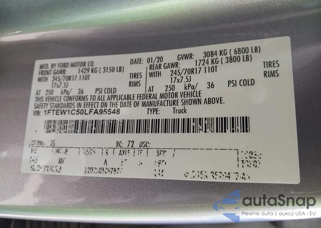 1FTEW1C50LFA95548: 43565957