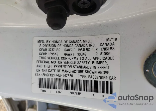 2HGFC2F74JH547370: 43565980