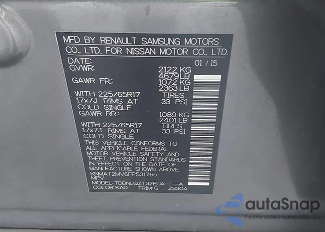 KNMAT2MV6FP531765: 43565986