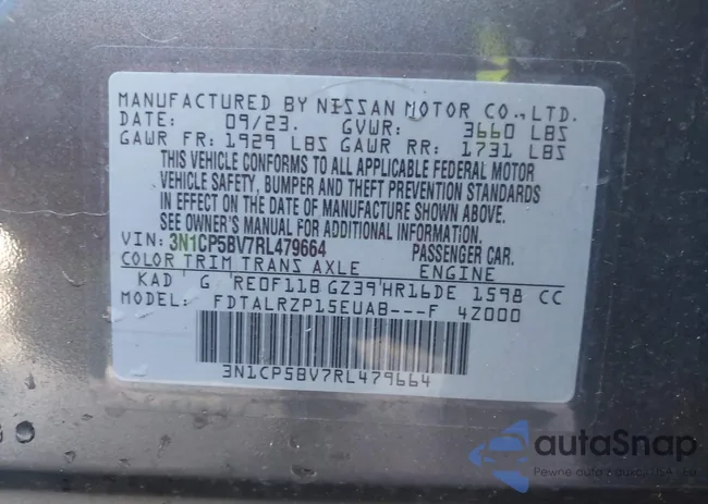 3N1CP5BV7RL479664: 43567332