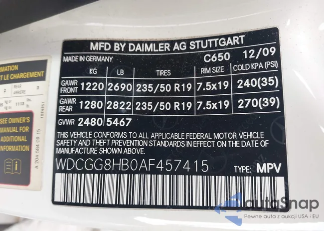 WDCGG8HB0AF457415: 43567369