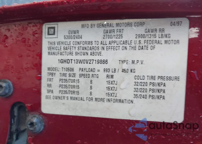 1GHDT13W0V2719866: 43567395