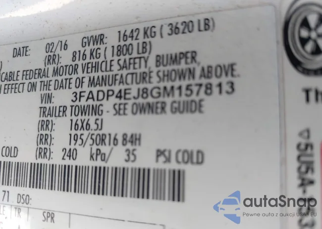 3FADP4EJ8GM157813: 43567465