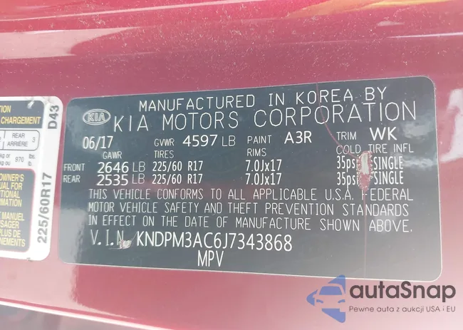 KNDPM3AC6J7343868: 43567553