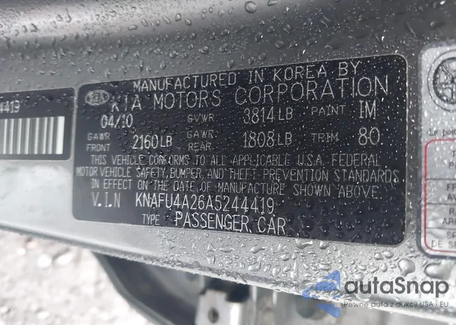 KNAFU4A26A5244419: 43567578