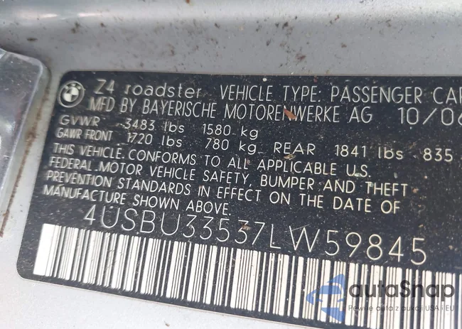 4USBU33537LW59845: 43567639