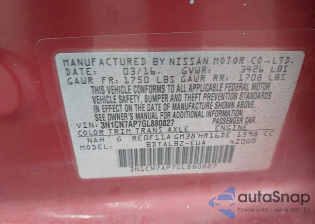 3N1CN7AP7GL880827: 43567688