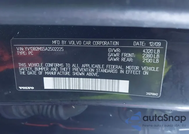 YV1382MS5A2502225: 43568330