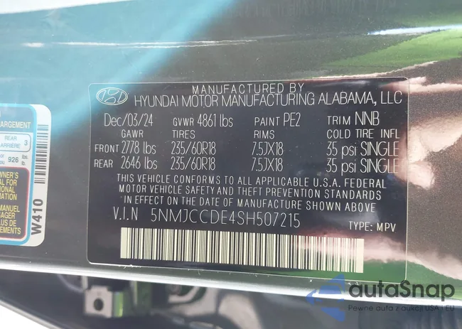 5NMJCCDE4SH507215: 43568450