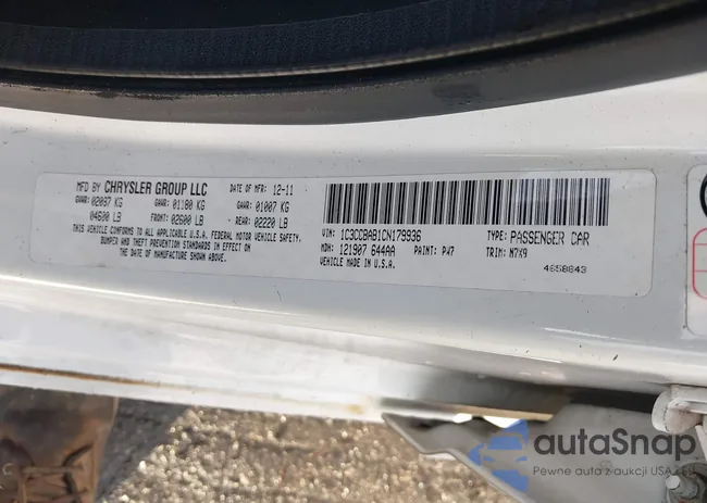 1C3CCBAB1CN179936: 43568510