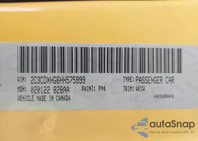 2C3CDXHG6HH575999: 43568542