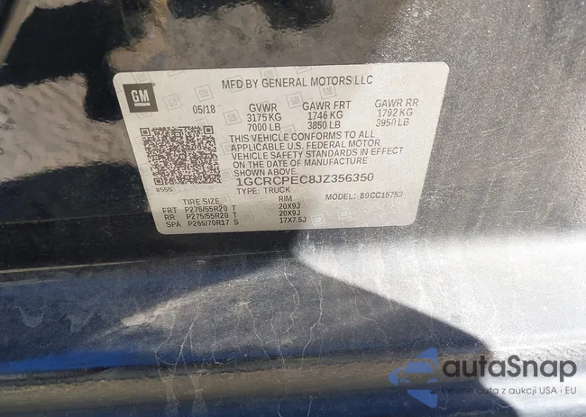 1GCRCPEC8JZ356350: 43568602