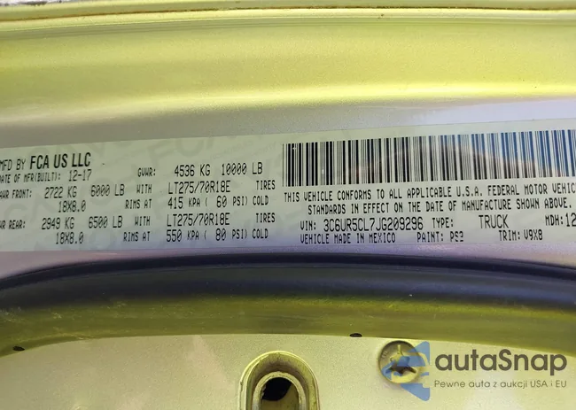 3C6UR5CL7JG209296: 43568618