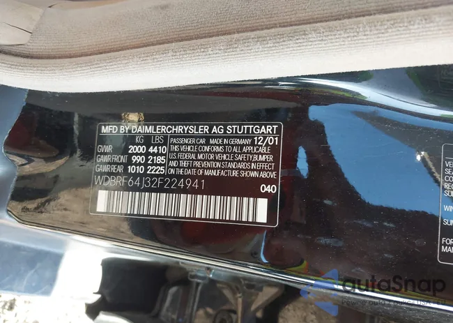 WDBRF64J32F224941: 43568779