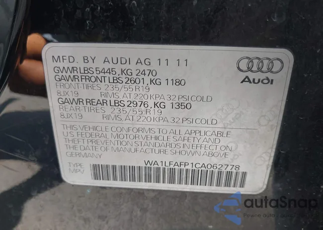 WA1LFAFP1CA062778: 43568011