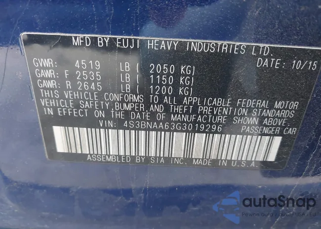 4S3BNAA63G3019296: 43568067