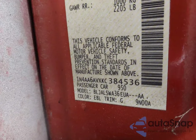 1N4AA6AVXKC384536: 43568137