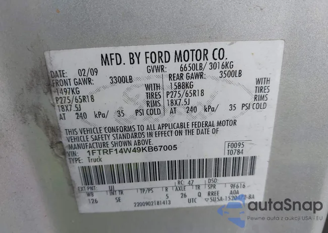 1FTRF14W49KB67005: 43568212