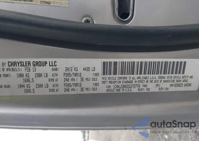 1C4NJCBA2DD272770: 43568290