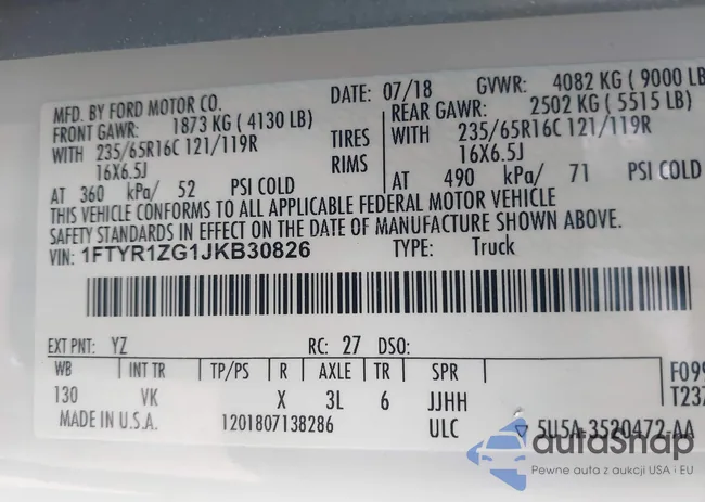 1FTYR1ZG1JKB30826: 43569409