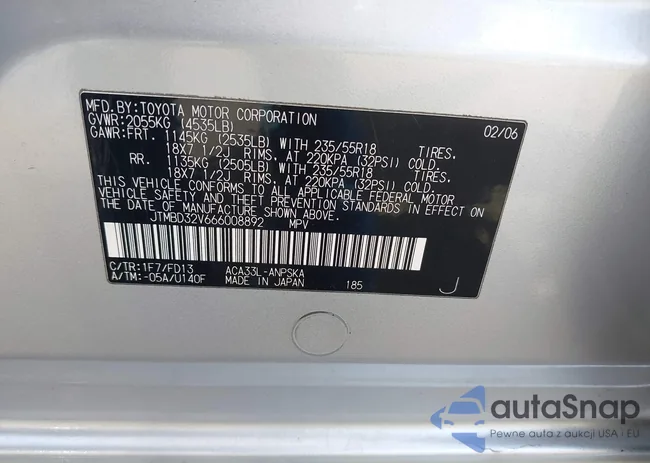 JTMBD32V666008892: 43569486