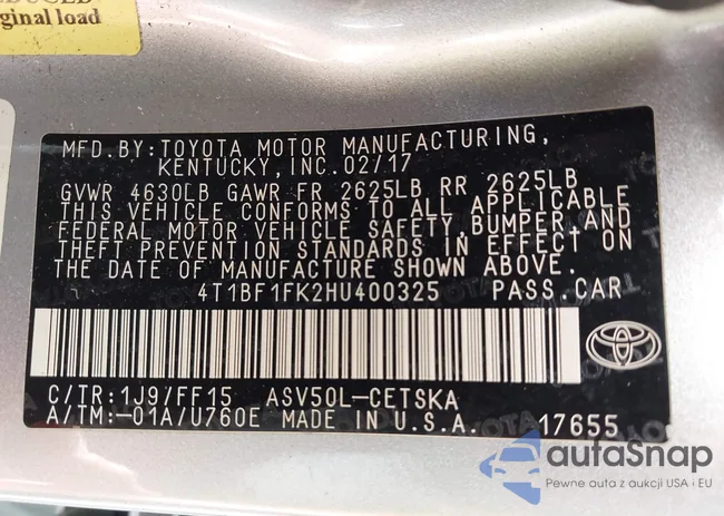 4T1BF1FK2HU400325: 43569644