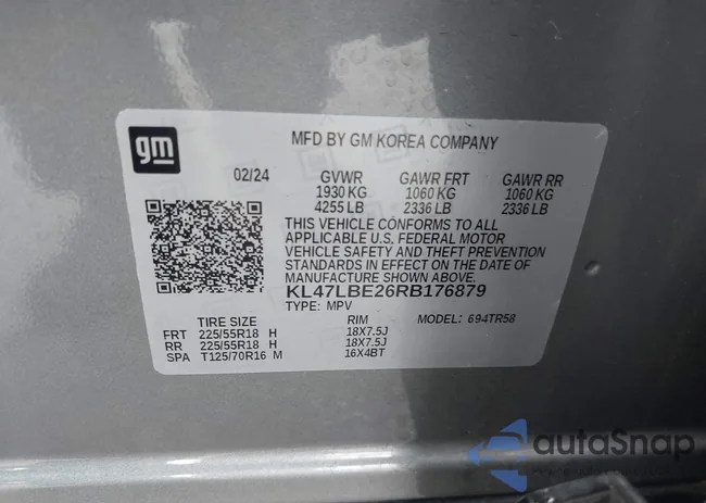 KL47LBE26RB176879: 43569667