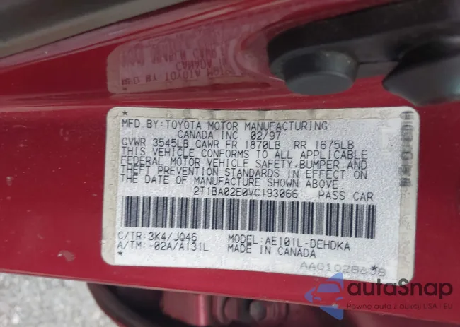 2T1BA02E0VC193066: 43569723