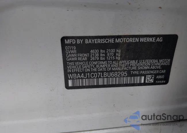 WBA4J1C07LBU68295: 43569738