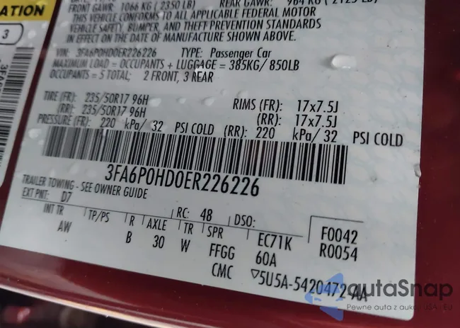 3FA6P0HD0ER226226: 43569791