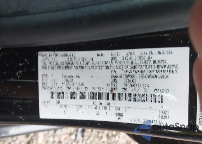 3FADP4BJXFM191562: 43569801