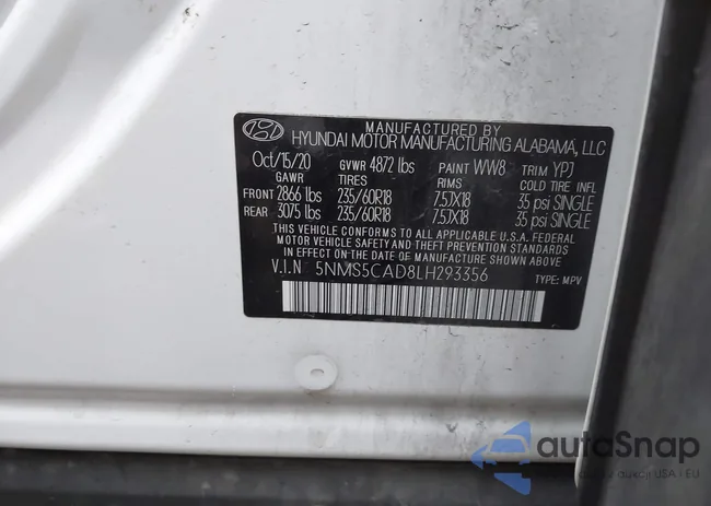 5NMS5CAD8LH293356: 43569816