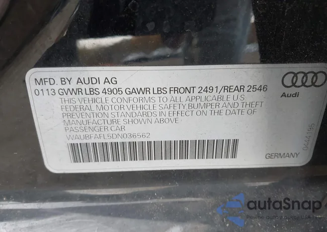 WAUBFAFL5DN036562: 43569018