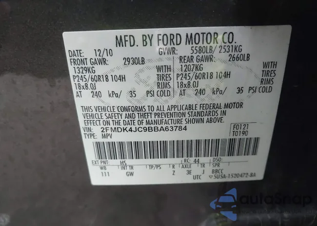 2FMDK4JC9BBA63784: 43569061