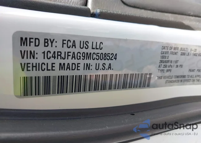 1C4RJFAG9MC508524: 43570338