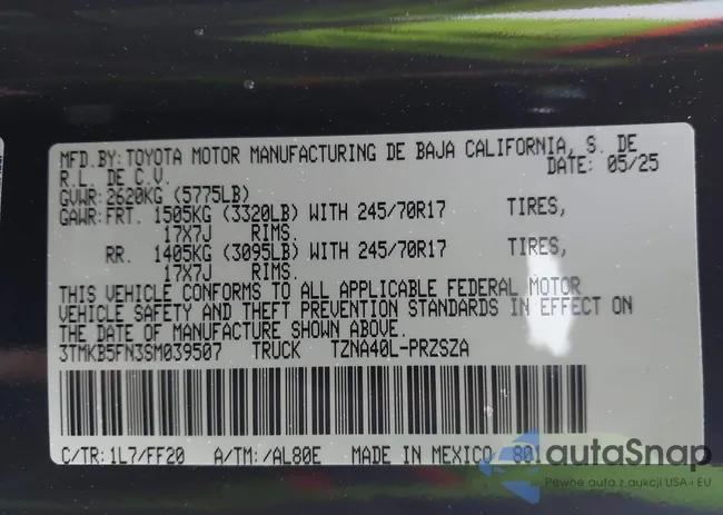 3TMKB5FN3SM039507: 43570402