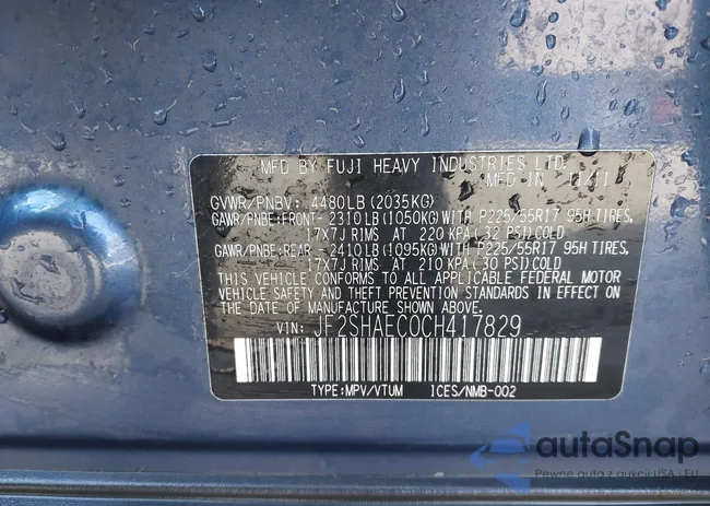 JF2SHAEC0CH417829: 43570457