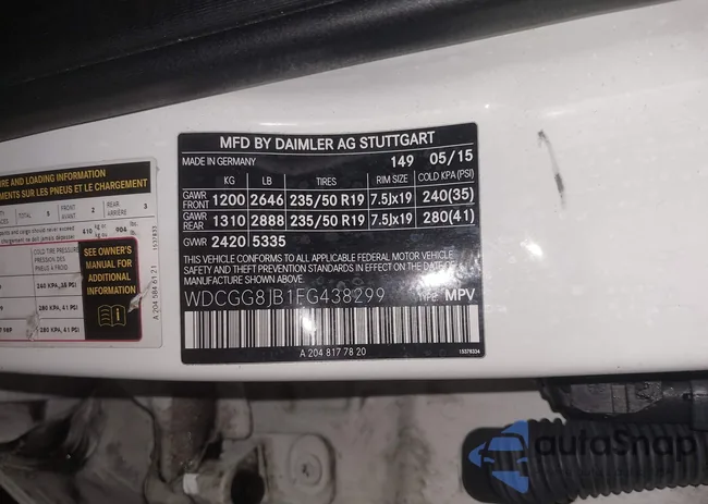 WDCGG8JB1FG438299: 43570801