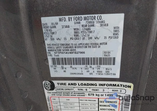 1FTPW14V49FB27966: 43570869