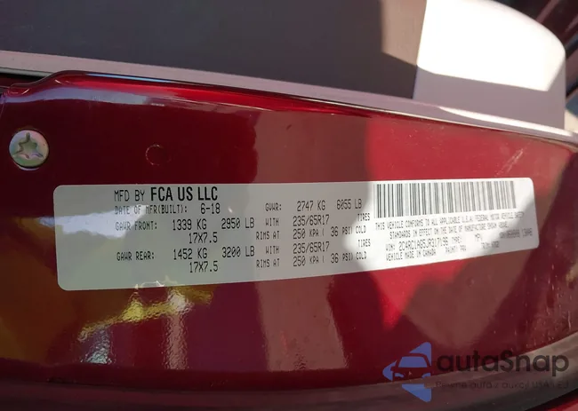 2C4RC1AG5JR317196: 43570229