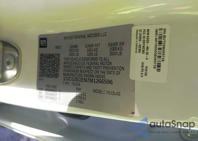 1GCGSCEN7M1266596: 43570247