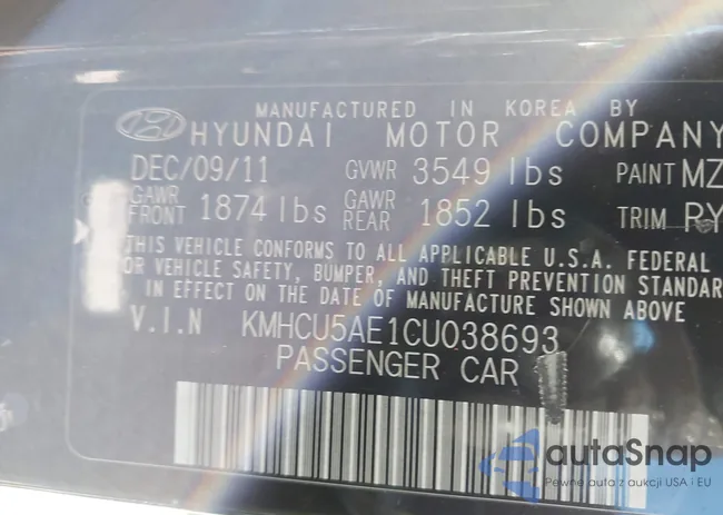 KMHCU5AE1CU038693: 43571343