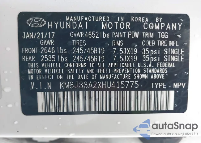 KM8J33A2XHU415775: 43571486