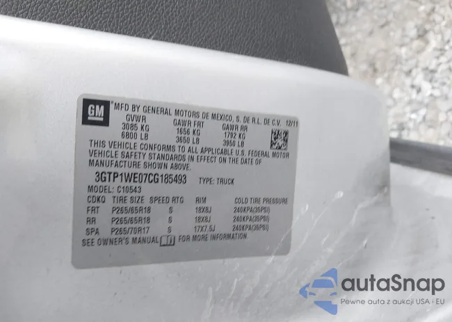 3GTP1WE07CG185493: 43571585