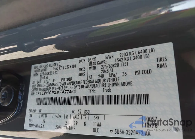 1FTEW1CPXMFA77464: 43571606